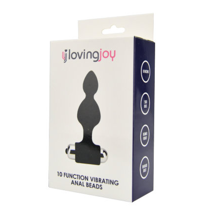 Loving Joy 10 Function Ribbed Vibrating Bullet Anal Butt Plug Silicone Massager