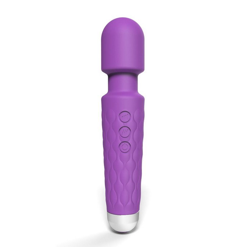 Loving Joy 20 Function Waterproof Wand Vibrator Purple USB Rechargeable