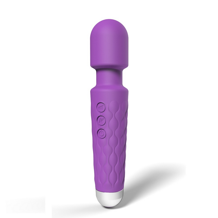 Loving Joy 20 Function Waterproof Wand Vibrator Purple USB Rechargeable