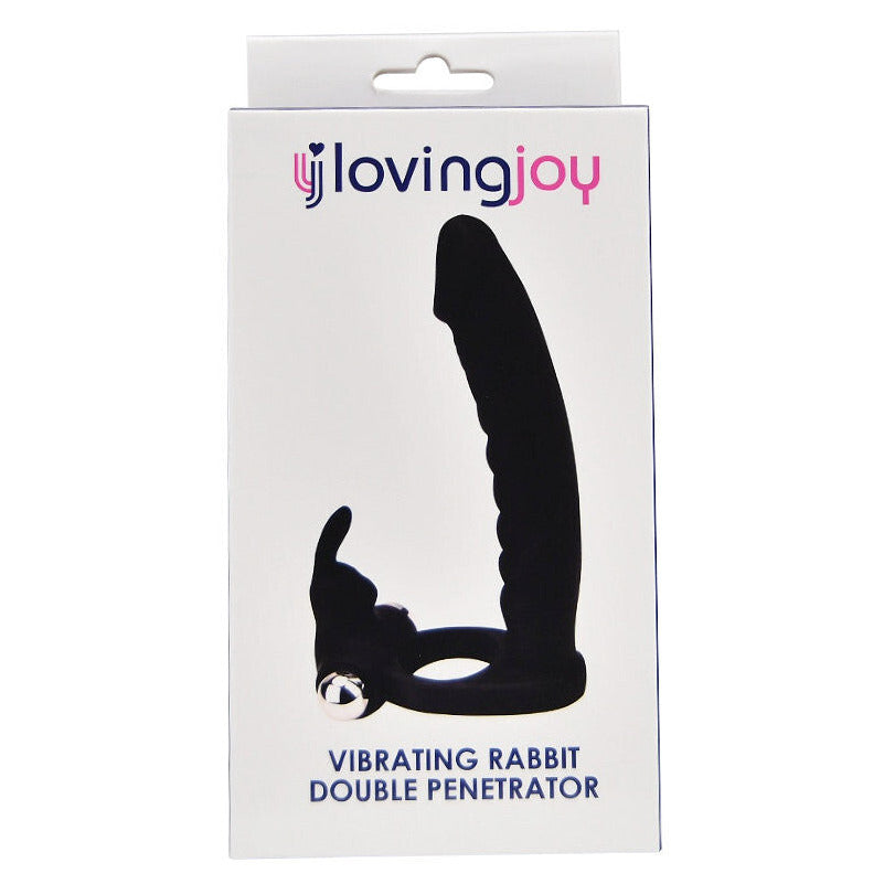 Loving Joy Double Penetration Fun Vibrating Rabbit Strap On Cock Ring Anal Dildo
