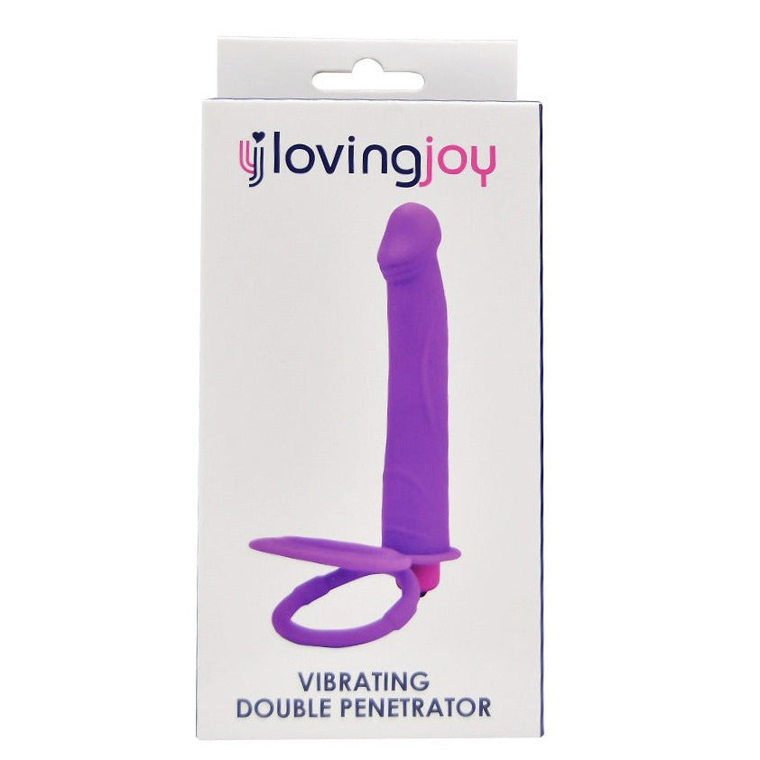 Loving Joy Double Penetration Strap On Vibrator Cock Ring Anal Dildo Silicone