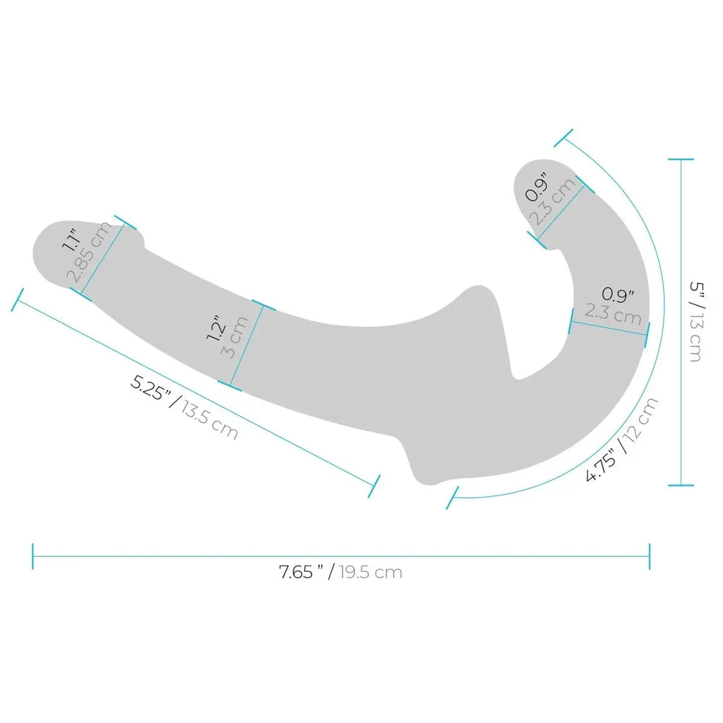 Lux Fetish Strapless Strap-On Double Penetration Silicone Pegging Dildo
