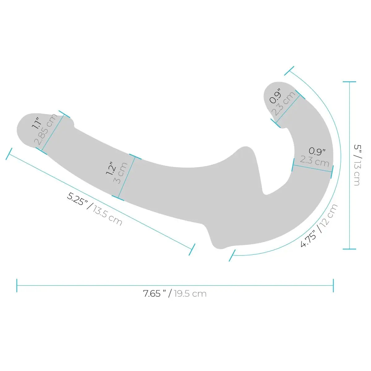 Lux Fetish Strapless Strap-On Double Penetration Silicone Pegging Dildo