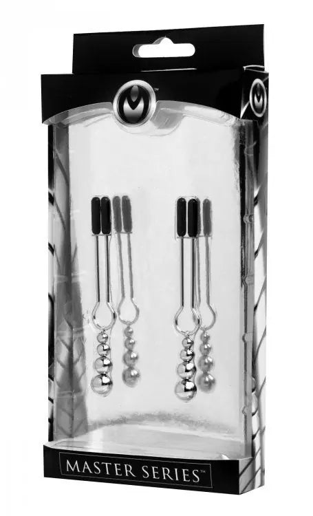 Master Series Adorn Triple Bead Tweezer Style Nipple Clamp Set