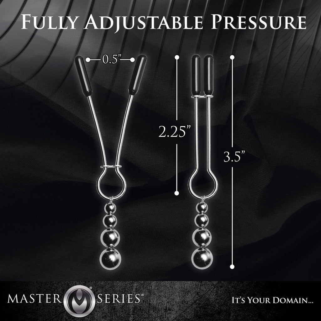Master Series Adorn Triple Bead Tweezer Style Nipple Clamp Set