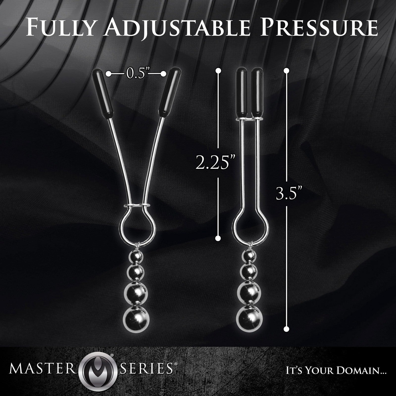Master Series Adorn Triple Bead Tweezer Style Nipple Clamp Set