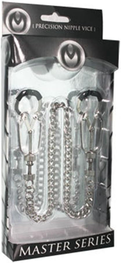 Master Series Bauhaus Precision Nipple Vice Bondage Clamps Chain BDSM Fetish