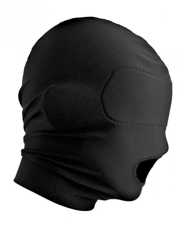 Master Series Disguise Open Mouth Hood Padded Blindfold Costume Fetish Mask BDSM