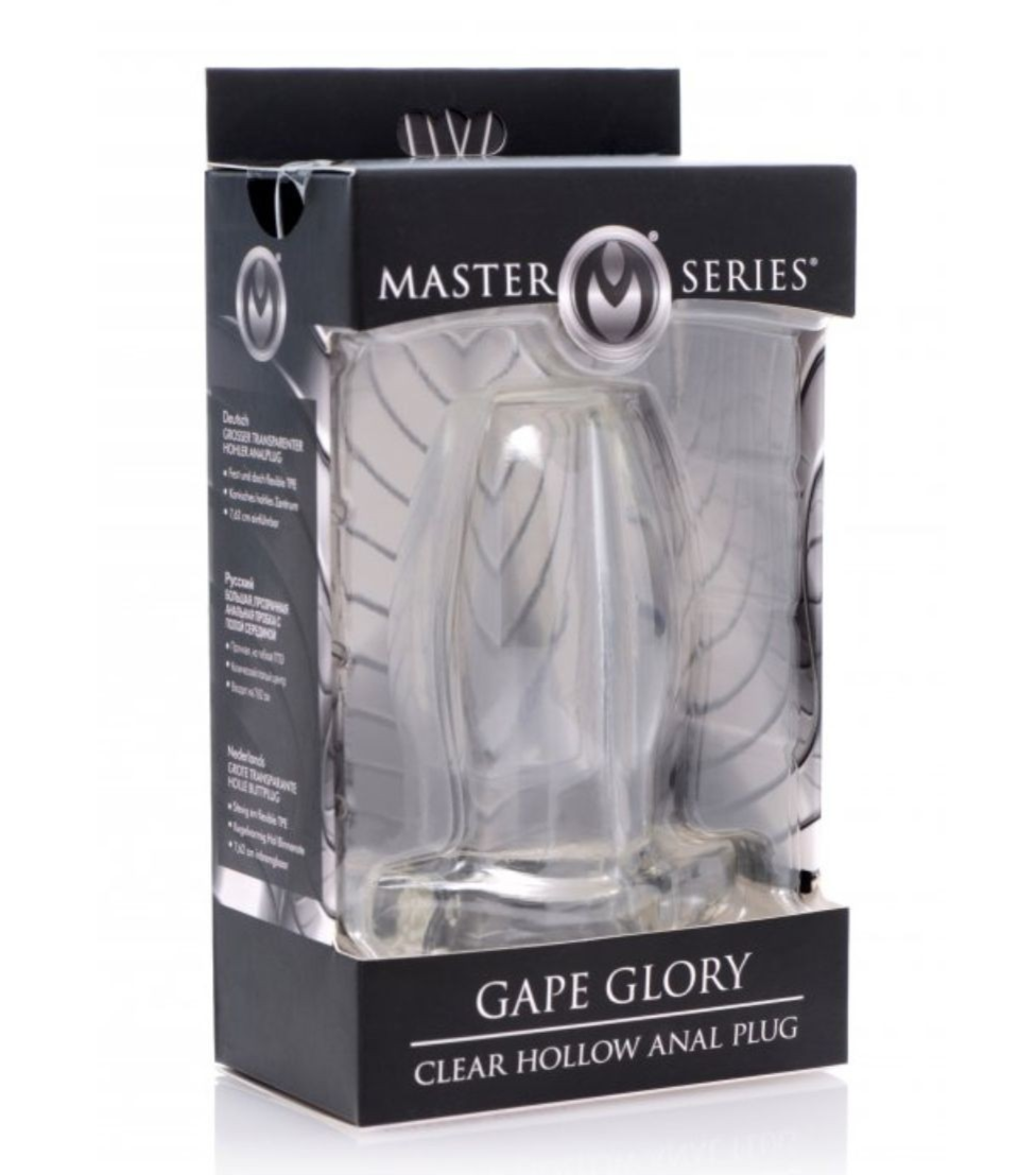 Master Series Gape Glory Clear Hollow Anal Butt Plug Small Prostate BDSM Fetish