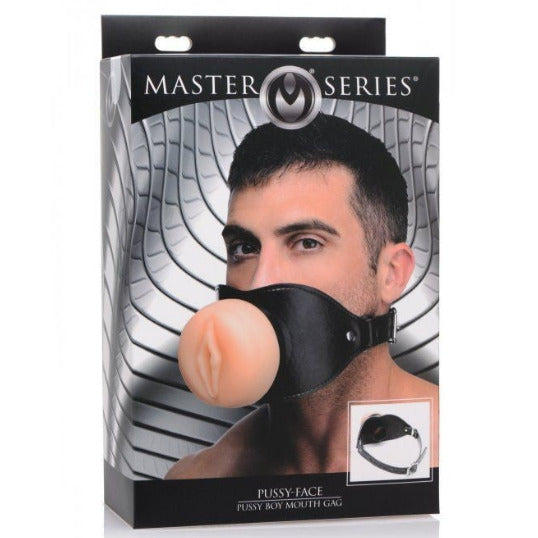 Master Series Pussy Face Strap On Mouth Gag Harness BDSM Fetish Mask Masturbator