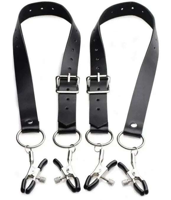 Master Series Spread Labia Spreader Straps With Clamps Bondage Fetish Play