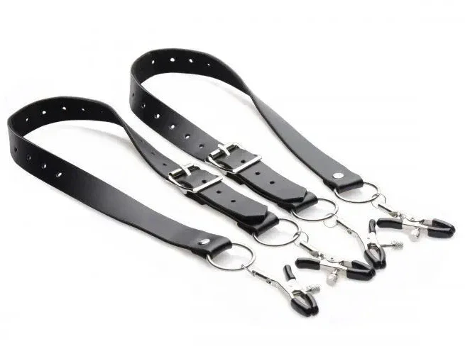 Master Series Spread Labia Spreader Straps With Clamps Bondage Fetish Play