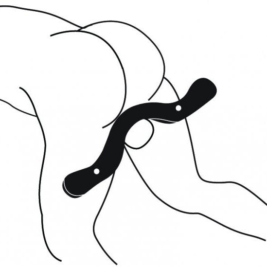 Master Series The Enforcer Black Wooden Humbler BDSM Testicle Restraint Device