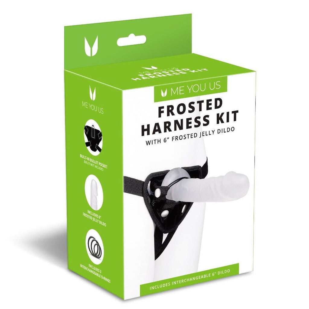 Me You Us 6 Inch Frosted Harness Kit Realistic Strap On Jelly Dildo Pegging BDSM