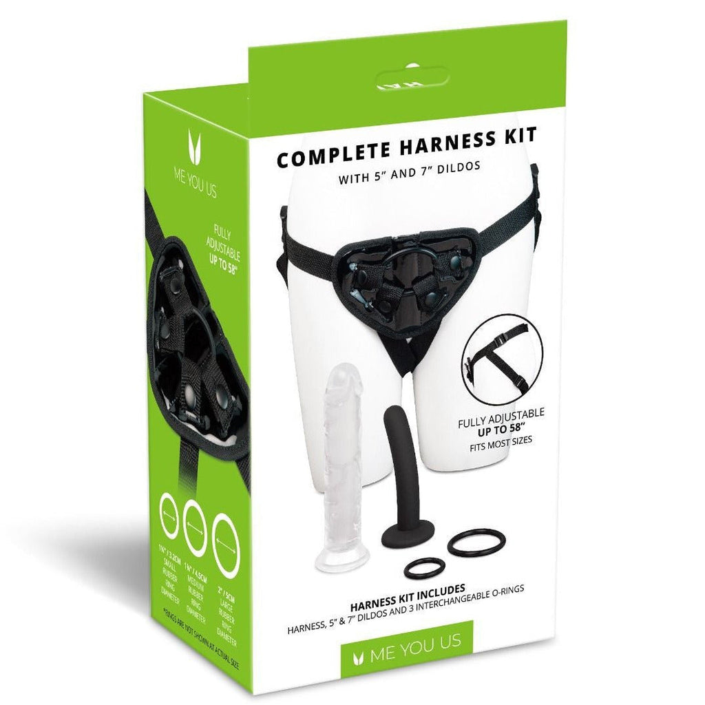 Me You Us Complete Harness Kit 5 Inch & 7 Inch Realistic Strap On Dildo Pegging BDSM