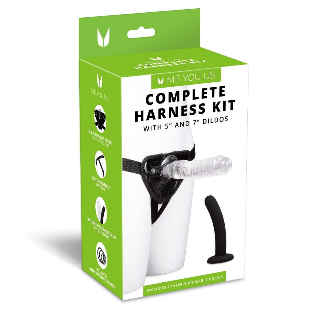 Me You Us Complete Harness Kit 5 Inch & 7 Inch Realistic Strap On Dildo Pegging BDSM