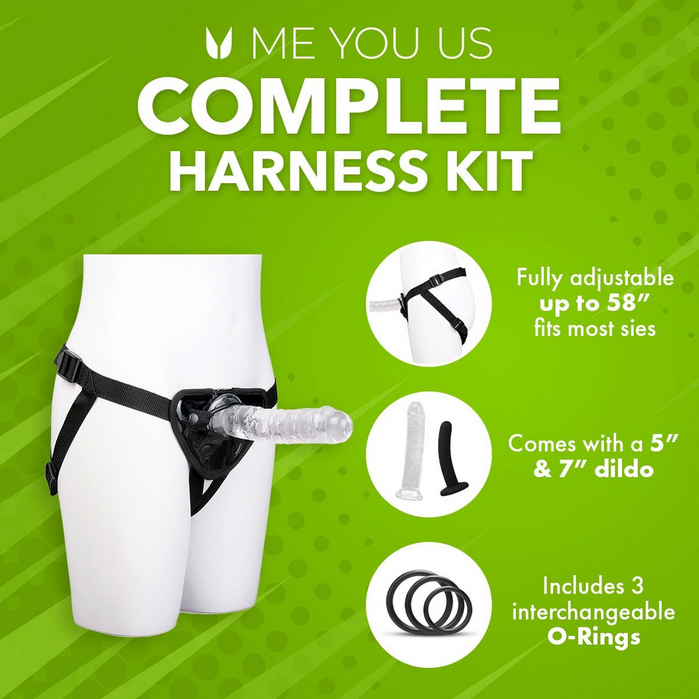 Me You Us Complete Harness Kit 5 Inch & 7 Inch Realistic Strap On Dildo Pegging BDSM