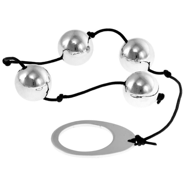 Me You Us Heavy Metal Anal Beads Balls Silver Fetish BDSM P-Spot