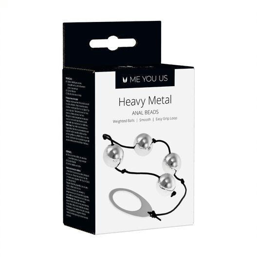 Me You Us Heavy Metal Anal Beads Balls Silver Fetish BDSM P-Spot