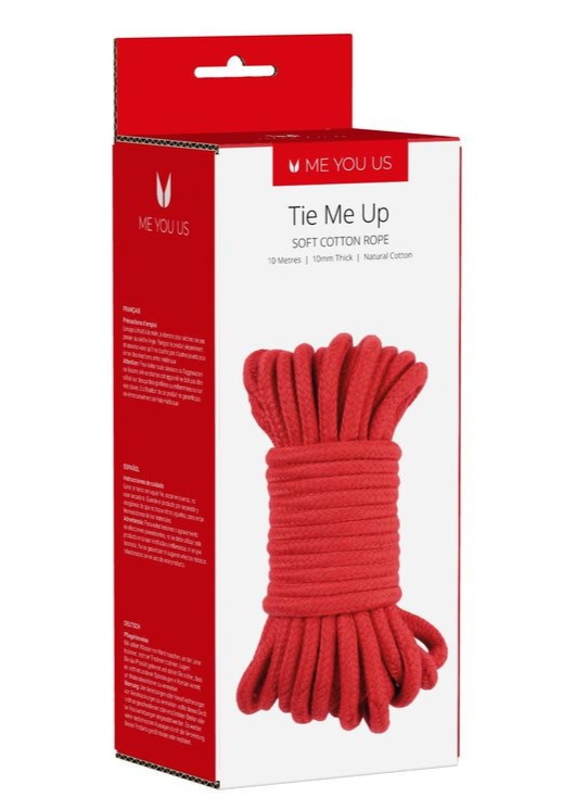 Me You Us Tie Me Up Soft Cotton Rope Red 10m Bondage BDSM Fetish Shibari Play