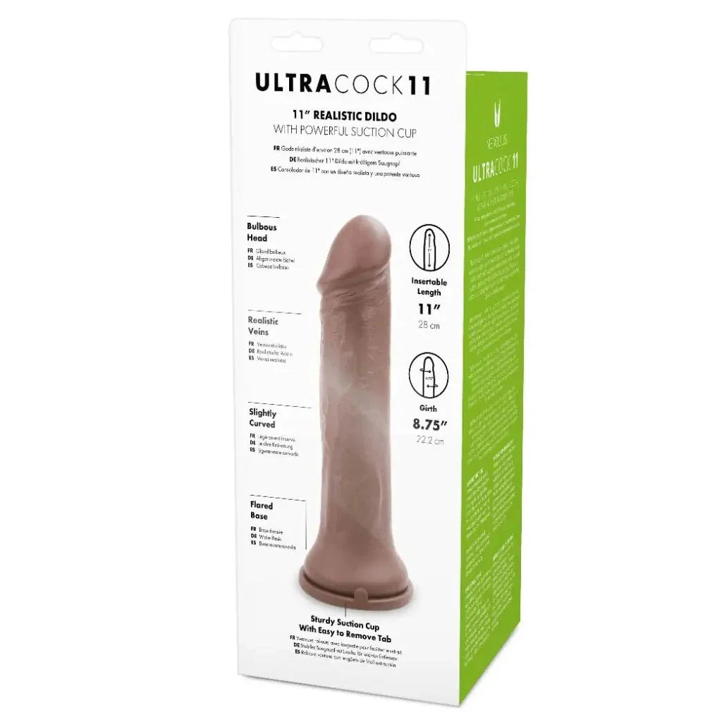 Me You Us Ultra Cock 11 Inch Realistic Suction Cup Caramel Veiny Penis Dildo