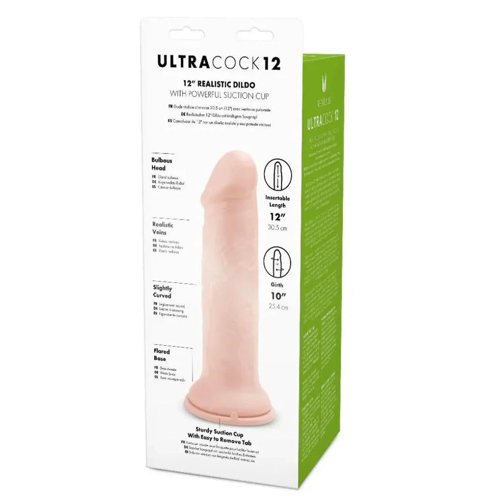 Me You Us Ultra Cock 12 Inch Realistic Suction Cup Veiny Penis Dildo