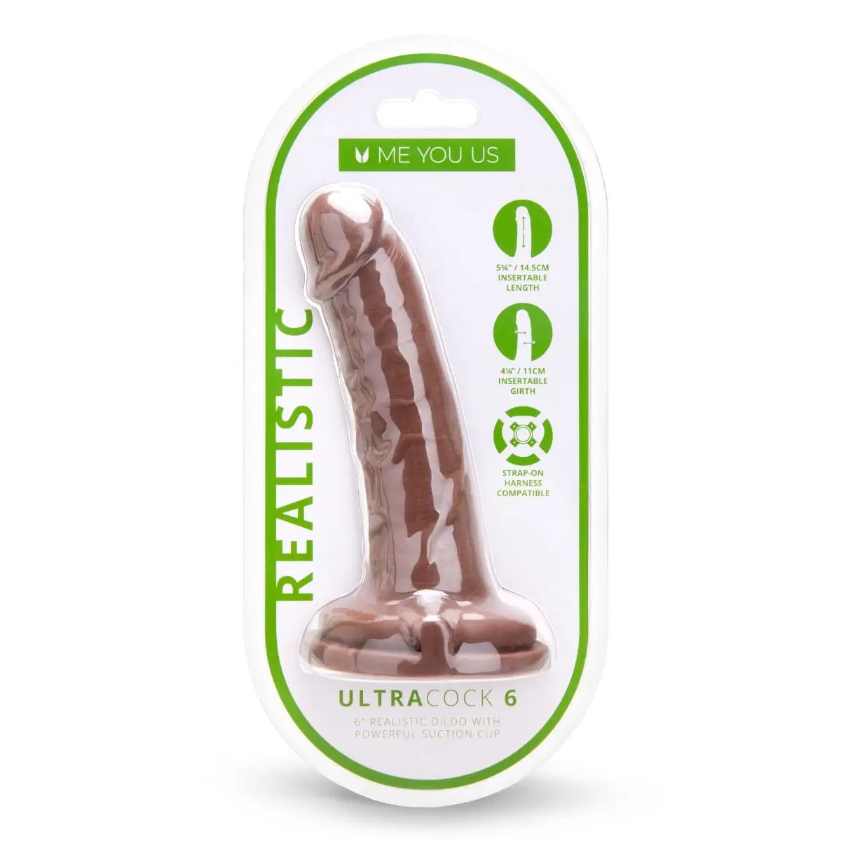 Me You Us Ultra Cock 6 Inch Realistic Suction Cup Caramel Veiny Penis Dildo
