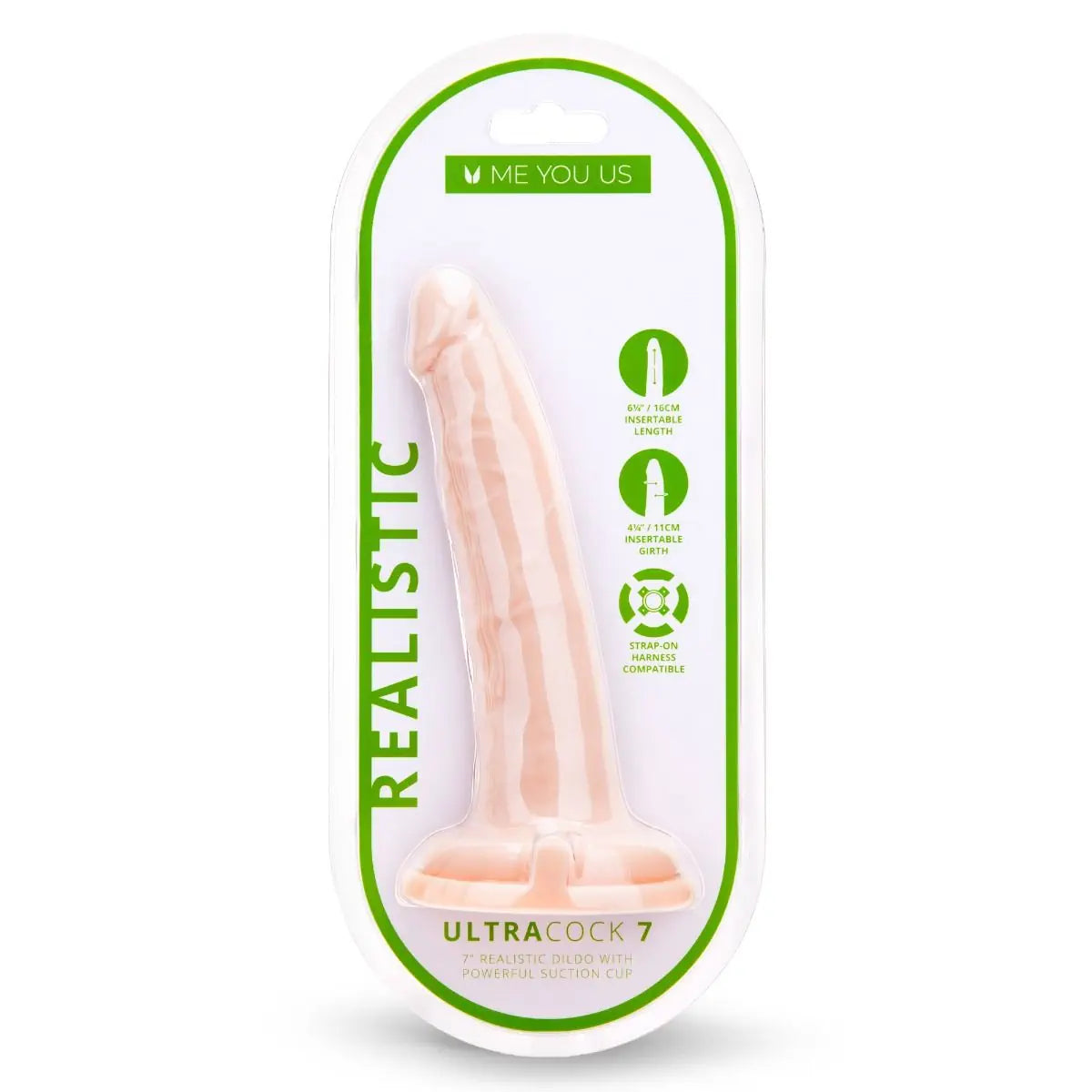 Me You Us Ultra Cock 7 Inch Realistic Suction Cup Veiny Penis Dildo