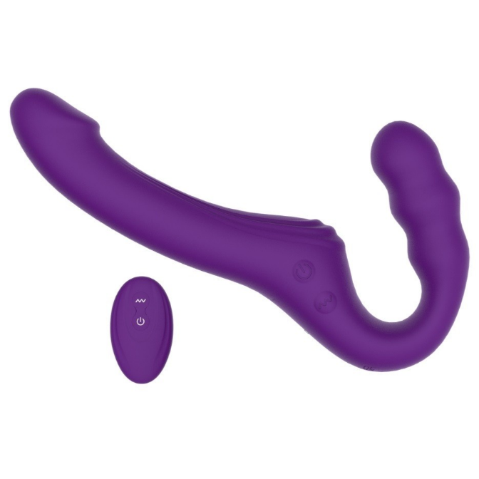 Mina Echo Remote Control Vibrating Strapless Strap On Dildo Silicone Waterproof