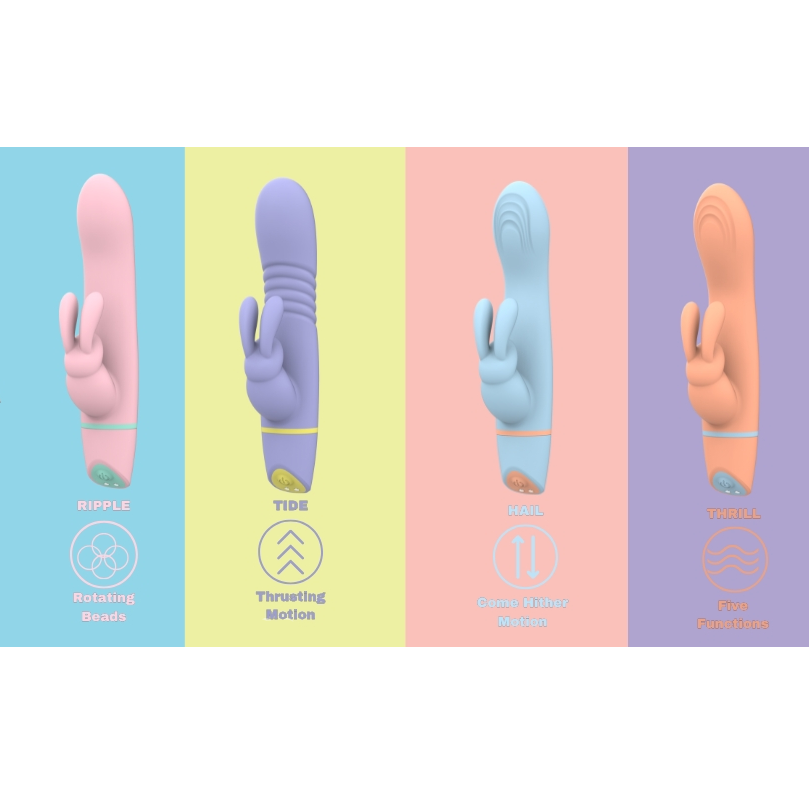 Mina Ripple Thrill Tide Hail Vibrating Rotating Rabbit G-Spot Thrusting Vibrator