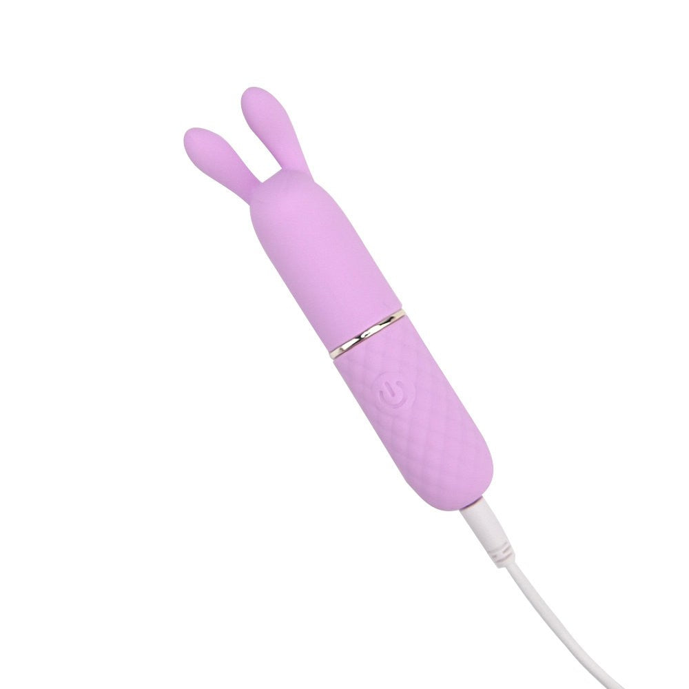 Nauti Petites Bunny Ears Bullet Clit Vibrator 10 Function USB Silicone Discreet