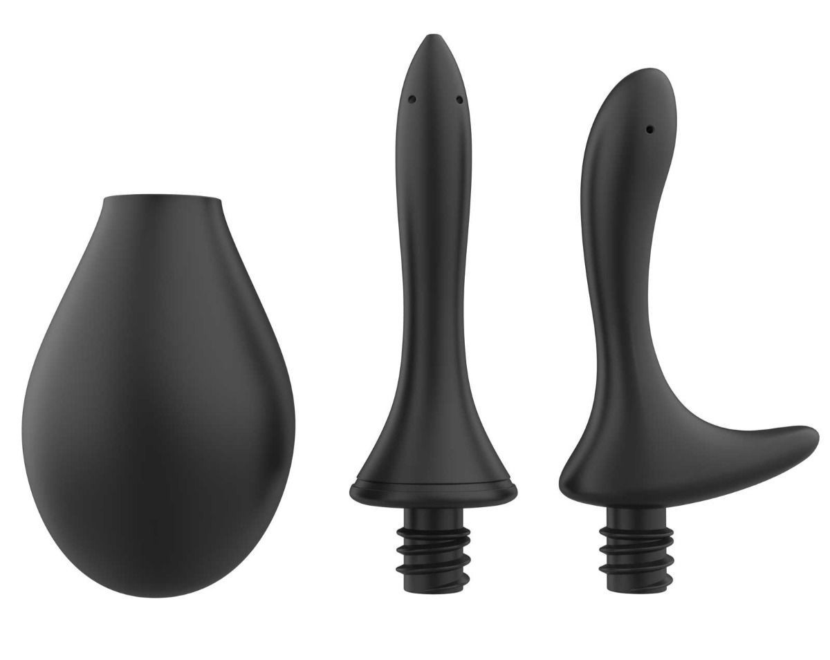 Nexus 260ml Douche Duo Kit Anal Prostate Enema Nozzles Silicone Cleaning Kit