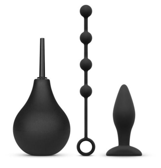 Nexus Anal Beginner Kit Douche Beads Butt Plug Enema Silicone Cleaning Gift Set