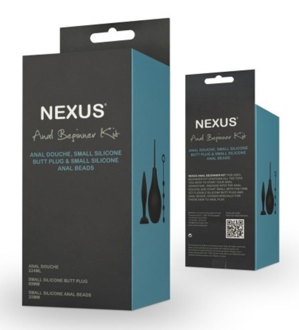 Nexus Anal Beginner Kit Douche Beads Butt Plug Enema Silicone Cleaning Gift Set