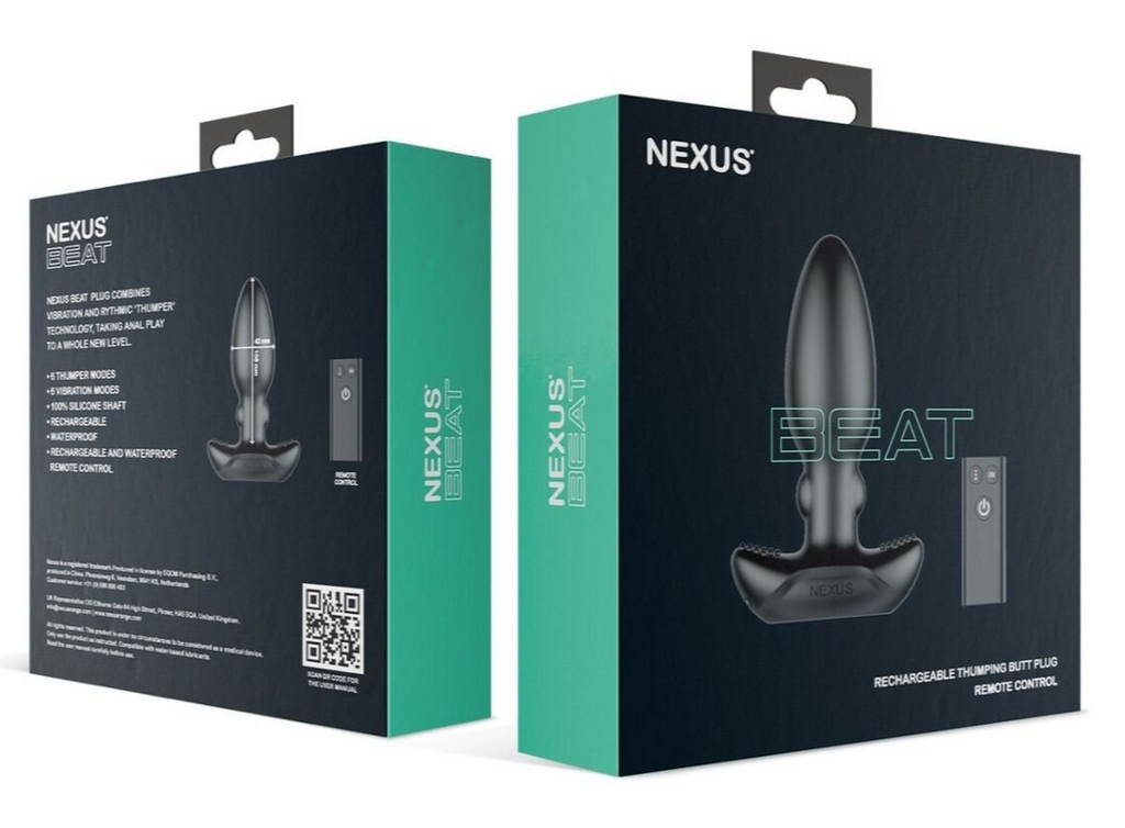 Nexus Beat Thumping Remote Vibrator Anal Butt Plug Prostate Silicone Massager