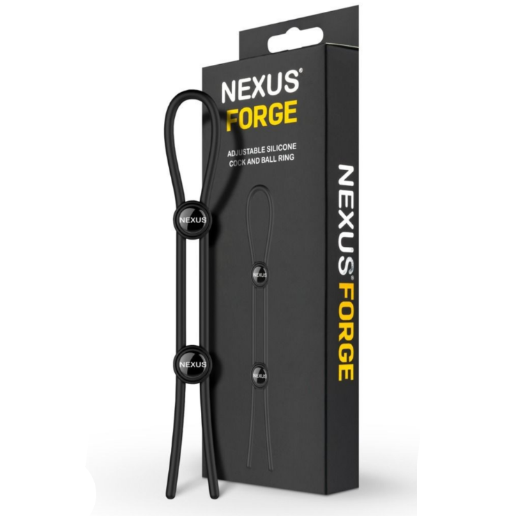 Nexus Forge Double Adjustable Lasso Silicone Cock And Ball Ring Penis Testicle