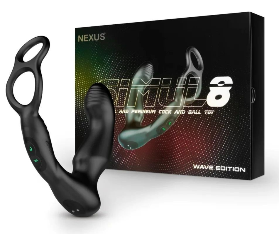 Nexus Simul8 Wave Edition Cock Ball Ring Silicone Vibrating Butt Anal Plug USB