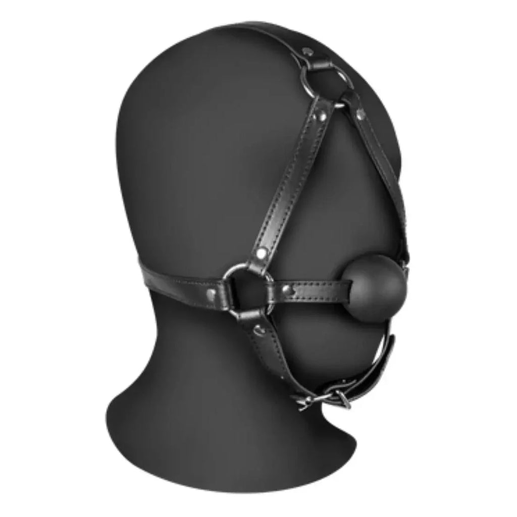 Ouch Xtreme Adjustable Head Harness Bridle With Solid Ball Gag BDSM Bondage