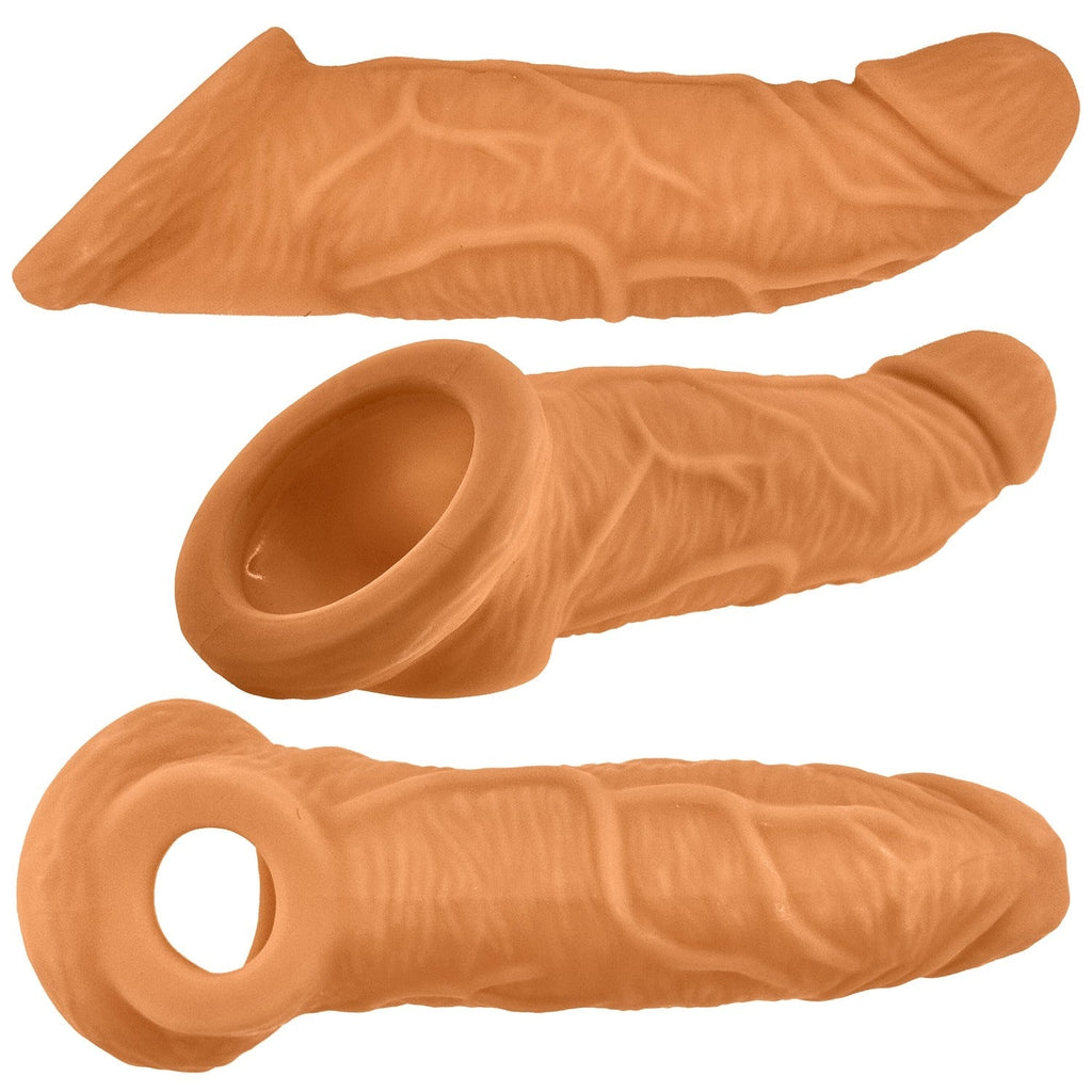 Oxballs Coach Adjustfit 8 Inch Cocksheath Skinz Peachy Penis Extender Sleeve