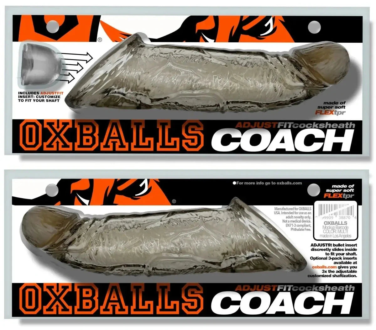 Oxballs Coach Adjustfit 8 Inch Cocksheath Storm Penis Extender Sleeve