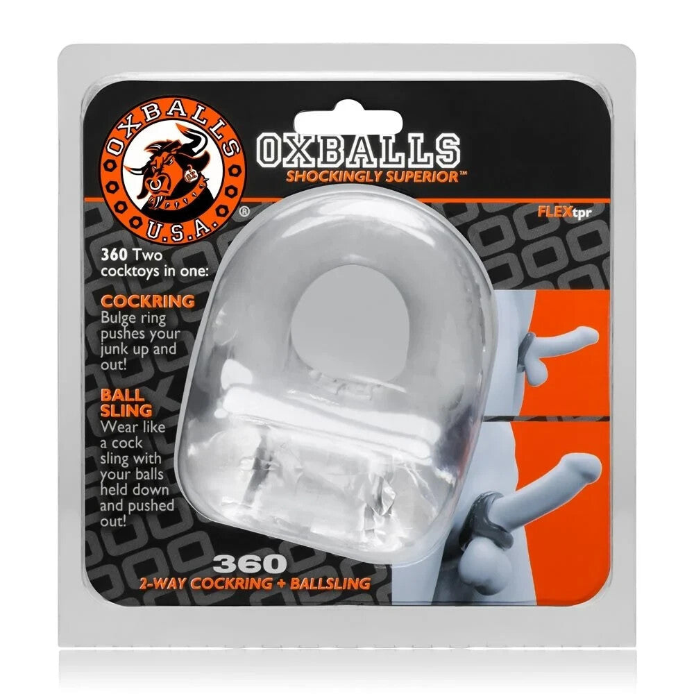 Oxballs 360 Cockring & Ballsling Ballstretcher Flex TPR Rubber Male Sex Toy Men