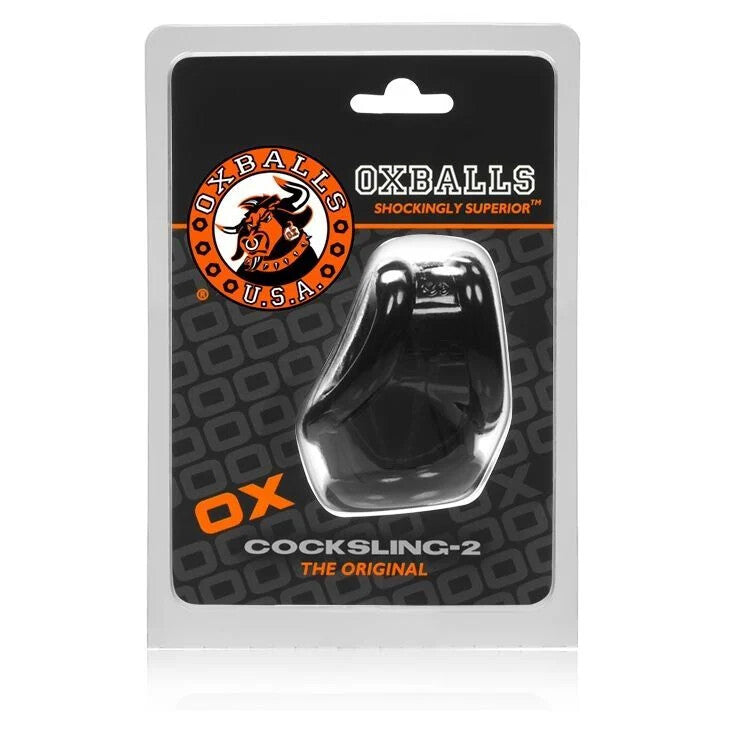 Oxballs Cocksling 2 Cockring Silicone Penis Sleeve Ballstretcher Clear Smoke Silver Black