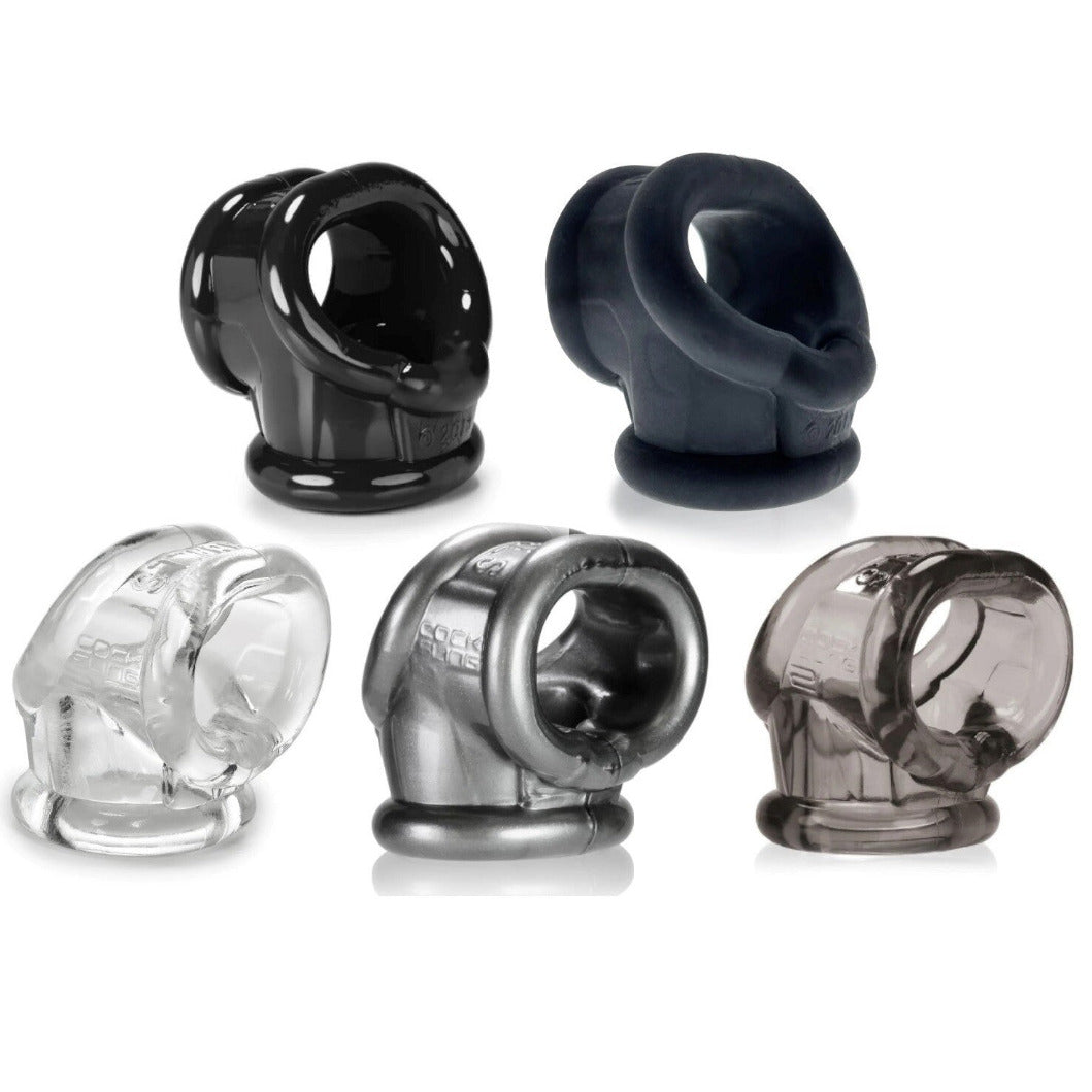 Oxballs Cocksling 2 Cockring Silicone Penis Sleeve Ballstretcher Clear Smoke Silver Black