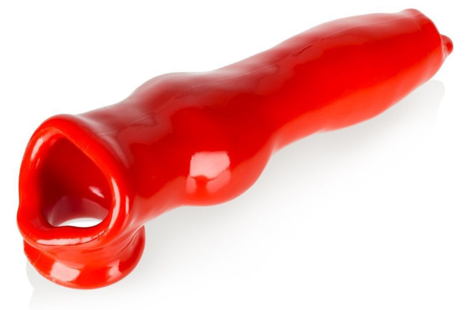 Oxballs Fido Red Cocksheath Penis Extender Hollow Sleeve Cock Extension