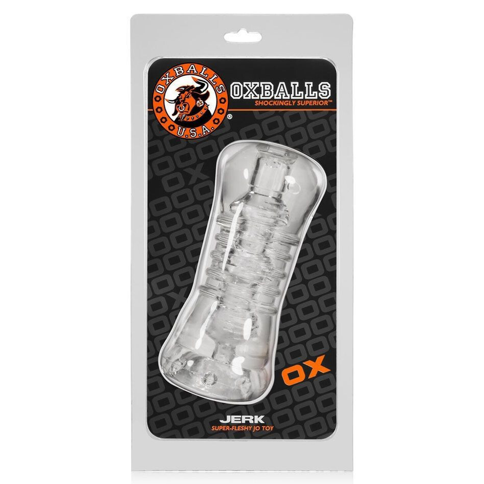 Oxballs Jerk FlexTPR Squishy Ribbed Male Suction Masturbator Massager Stroker