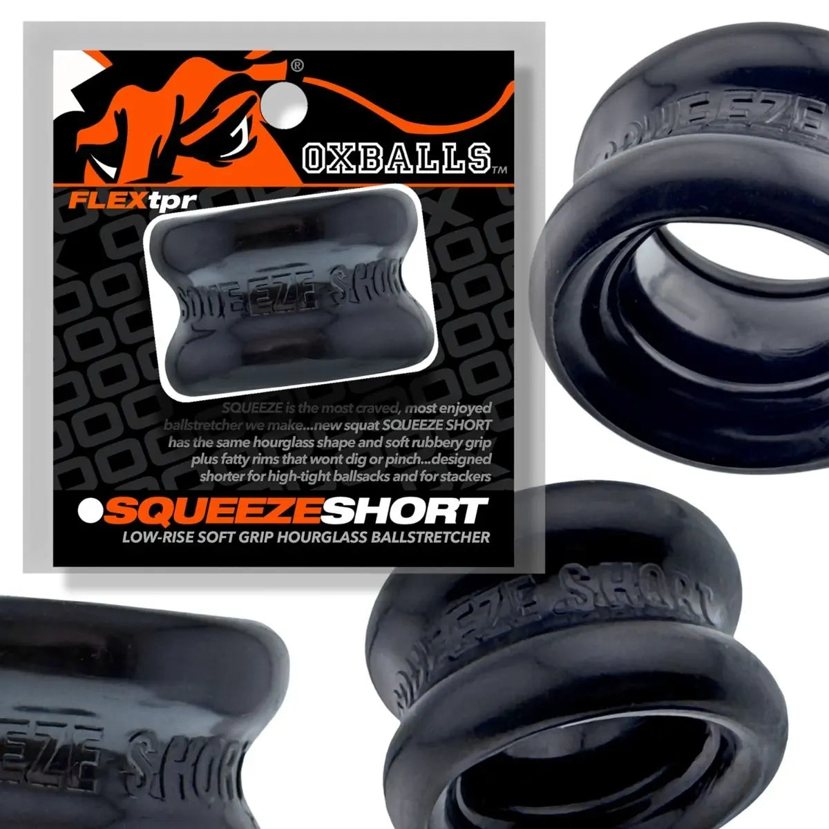 Oxballs Squeeze Short Ballstretcher Cock Ring Testicle Stretcher Bondage BDSM