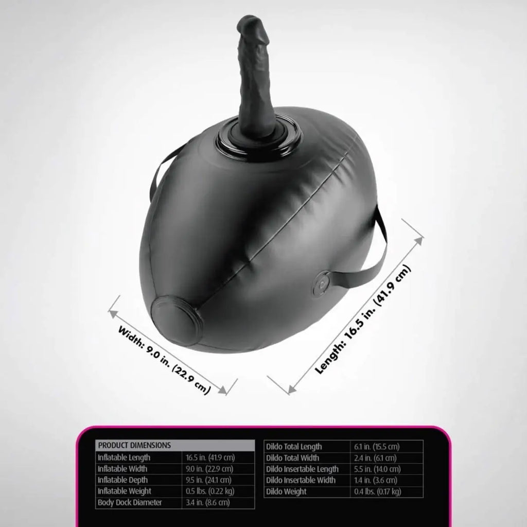 Fetish Fantasy Series Body Dock Inflatable Love Ball 6 Inch Silicone Dildo Black