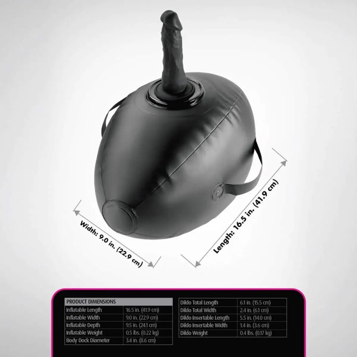 Fetish Fantasy Series Body Dock Inflatable Love Ball 6 Inch Silicone Dildo Black
