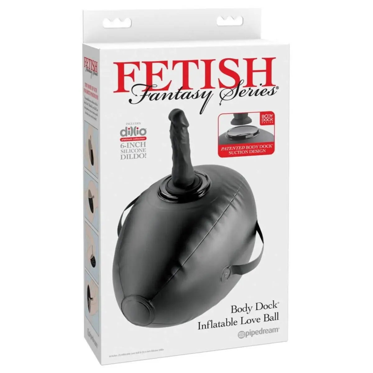 Fetish Fantasy Series Body Dock Inflatable Love Ball 6 Inch Silicone Dildo Black