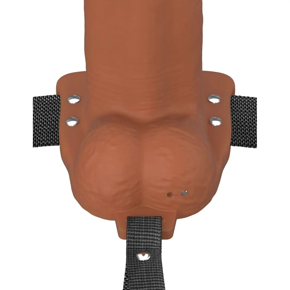 Pipedream Fantasy X-Tensions Elite Vibrating 7 Inch Dual Density Silicone Hollow Strap-On Dildo Brown
